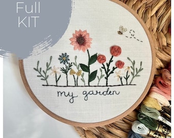 My Garden Embroidery Kit | Color Choice | Stitch Sampler Embroidery