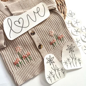 Stick and Stitch | SWEATER FLORAL LOVE | Embroidery Designs | Peel and Stick Patterns