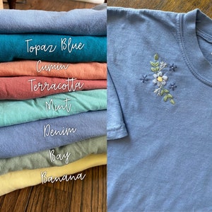 Custom Embroidered Tee | Comfort Colors Tshirt | Custom Hand Embroidered Shirt