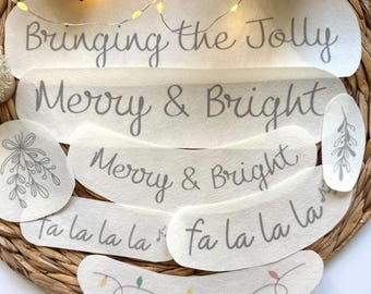 Stick and Stitch Pack | HOLIDAY SCRIPT | Embroidery Designs | Peel and Stick Patterns