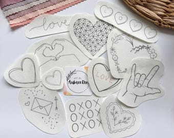 Stick and Stitch Embroidery | LOVE | Stick & Stitch Patterns | Valentine’s Pattern Peel and Stick | Embroidery Designs