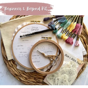 Beginner Embroidery Kit | Embroidery Kit | Embroidery Essentials | Embroidery Sampler Kit | Customize Kit