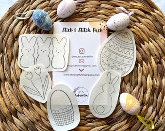 Stitch and Stick Pack | EASTER | Embroidery Patterns | Peel and Stick Pattern