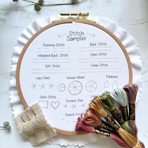 Stitch Sampler | Embroidery Stitch Sampler | Embroidery for Beginners Kit | Learn Embroidery