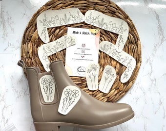 Stick and Stitch | POCKETS and BOOTS |  Stick & Stitch Patterns | Peel and Stick | Embroidery Designs