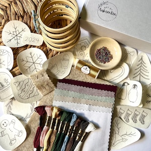 Ultimate Holiday Ornament Kit Box | Embroidery Kit | Christmas Ornaments DIY