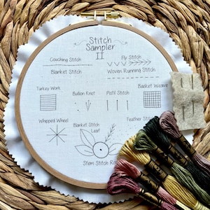 Stitch Sampler II | Embroidery Stitch Sampler | INTERMEDIATE Embroidery | Learn Embroidery