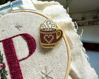 Needle Minder Mug | Gold Enamel Magnetic Needle Minder