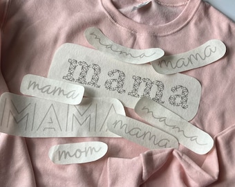Diseños de bordado adhesivos / MAMÁ / MAMÁ / Diseños de bordado / Patrones autoadhesivos