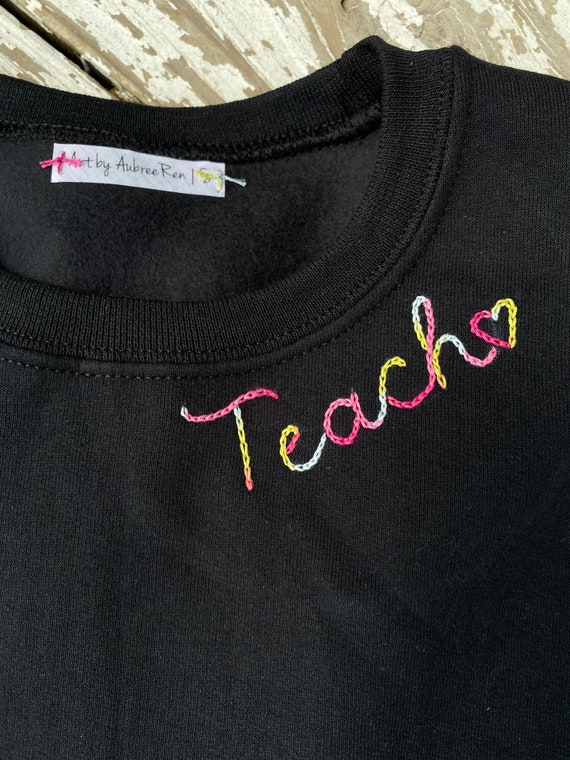 Embroidered word sweatshirt new arrivals