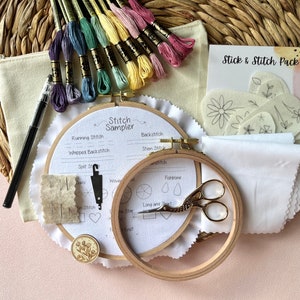 Beginner Embroidery Kit | Embroidery Kit | Embroidery Essentials | Embroidery Sampler Kit | Customize Kit