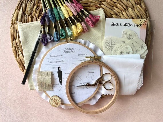 Beginner Embroidery Kit | Embroidery Kit | Embroidery Essentials | Embroidery Sampler Kit | Customize Kit