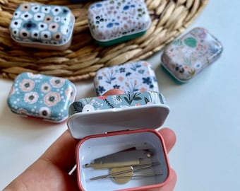 Embroidery Needle Tin | Sewing Notions Box | Needle Storage