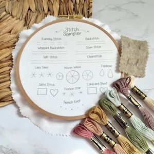 Stitch Sampler | Embroidery Stitch Sampler | Embroidery for Beginners Kit | Learn Embroidery