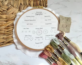 Stitch Sampler | Embroidery Stitch Sampler | Embroidery for Beginners Kit | Learn Embroidery