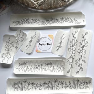 Stick and Stitch Pack | FLORAL TRIM | Embroidery Designs | Peel and Stick Patterns