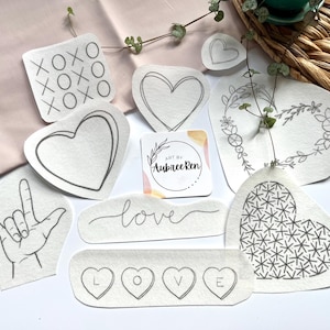 Stick and Stitch Embroidery | LOVE | Stick & Stitch Patterns | Valentine’s Pattern Peel and Stick | Embroidery Designs