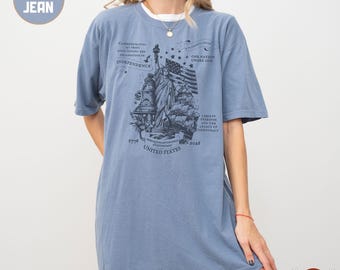 Fourth of July Vintage American Art Shirt, Historical Americana Semiquincentennial America 250th Anniversary, USA Proud Patriot Tee