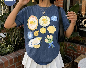 Camiseta Mediterranean Core Lemon, Camiseta La Dolce Vita, Estilo veraniego italiano, Costa de Amalfi, Camiseta de colores veraniegos y confortables