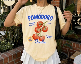 Sicilian Tomato shirt, Pomodoro Italia La Dolce Vita Shirt, Farmers Market Italian Summer, Tomato Girl Summer Comfort Colors Shirt