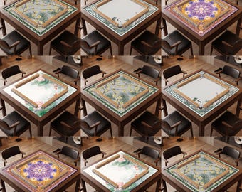 Random Art Mahjong Mat Blind Box, Lucky Oriental Themed Mystery Game Surface Gift Box.