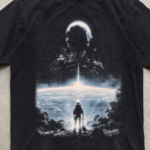 T-shirt d'horreur spatiale extraterrestre, T-shirt cosmique d'astronaute bizarre, T-shirt galaxie céleste