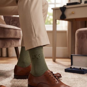 Personalized Groom Socks, Custom Embroidered Wedding Socks, Monogram Dress Socks, Groom Gift, Groomsmen Gift, Bridesmaid Gift, Wedding Party