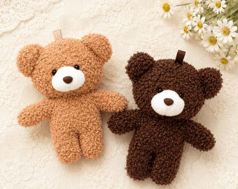 Pluche teddybeersleutelhanger, tasbedel van gekrulde stof, rugzakhangeraccessoire