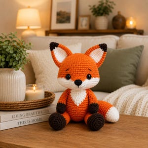 crochet Sitting Fox Amigurumi pattern , Woodland Amigurumi crochet Fox pattern ( Video Tutorial + pdf)