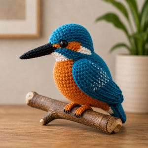 Kingfisher Amigurumi Crochet Pattern (PDF + Video Tutorial)