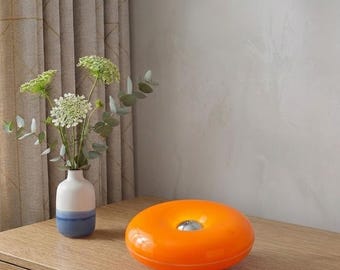Nordic Donut Tischlampe, modernes Umgebungsnachtlicht, minimalistische USB Nachttischlampe, skandinavisches Schlafzimmerdekor, wiederaufladbares Stimmungslicht