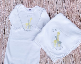 Giraffe Baby Gift Set, Unisex Baby Gift, Giraffe Baby Clothes, Baby Shower Gift, Safari Baby Theme, Newborn Baby, Gender Neutral Baby Gift