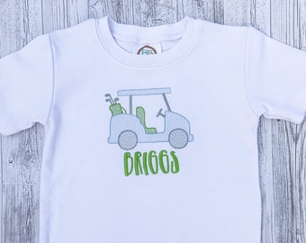 Boys Embroidered Golf Cart Personalized Shirt