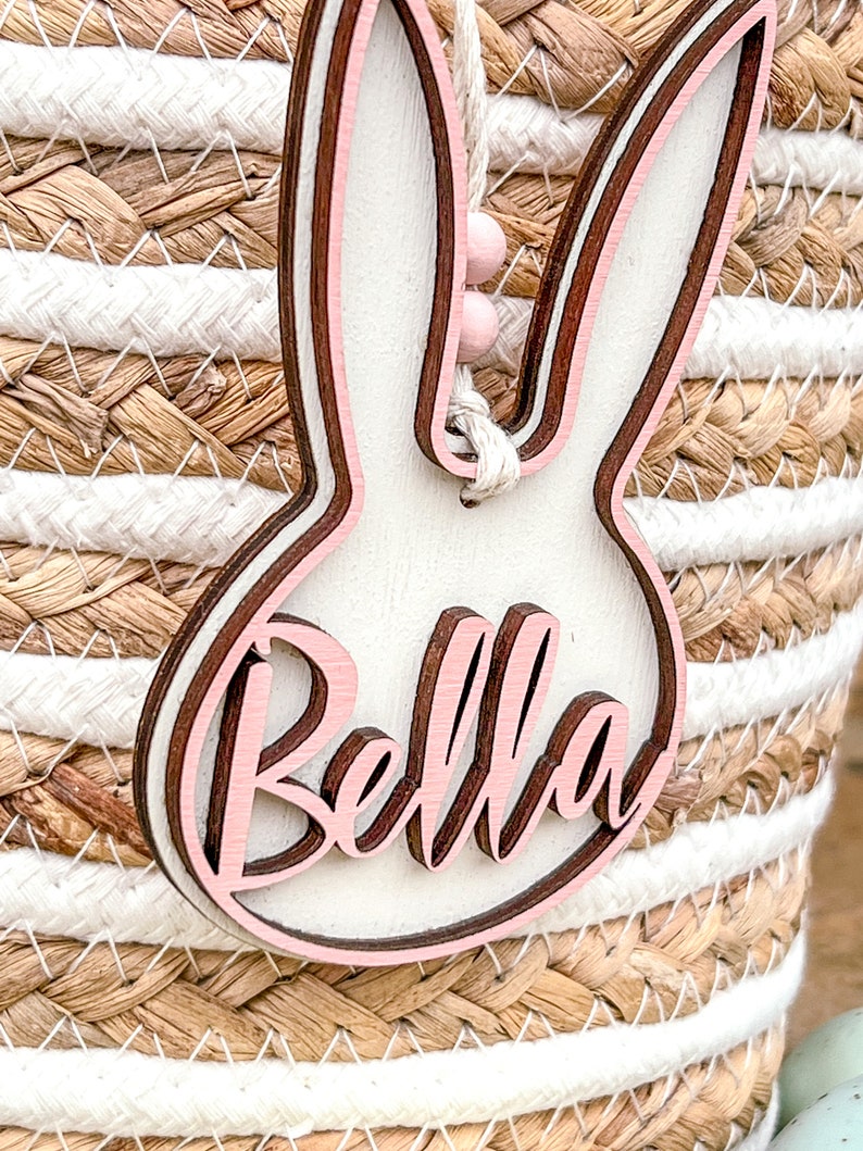 Personalized Easter Basket Tags/Wooden Easter Basket Tags/Bunny Tags 2