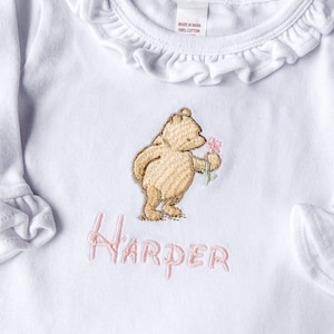 Winnie the Pooh Disney Personalized Gown, Girl Coming Home Outfit Baby Girl Coming Come Outfit Little Sister Outfit Baby Girl Baby Shower
