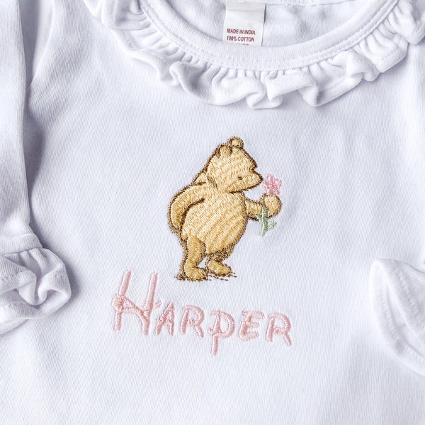 Winnie the Pooh Disney Personalized Gown, Girl Coming Home Outfit Baby Girl Coming Come Outfit Little Sister Outfit Baby Girl Baby Shower