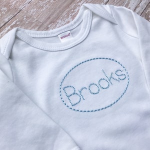 Personalized gown, monogrammed gown, baby boy coming home outfit, soft cotton, baby shower gift
