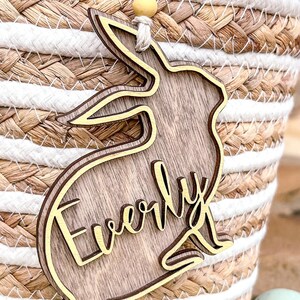 Personalized Easter Basket Tags/Wooden Easter Basket Tags/Bunny Tags bild 8
