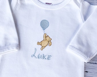 Winnie the Pooh Disney Personalized Gown Boy Coming Home Outfit Baby Boy Coming Come Outfit Little Brother Outfit Baby Boy Baby Shower