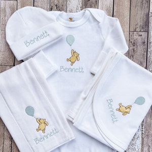 Winnie the Pooh Disney Personalized Gift Set Boy Coming Home Outfit Baby Boy Coming Come Outfit Little Brother Outfit Baby Boy Baby Shower