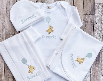 Winnie the Pooh Disney Personalized Gift Set Boy Coming Home Outfit Baby Boy Coming Come Outfit Little Brother Outfit Baby Boy Baby Shower