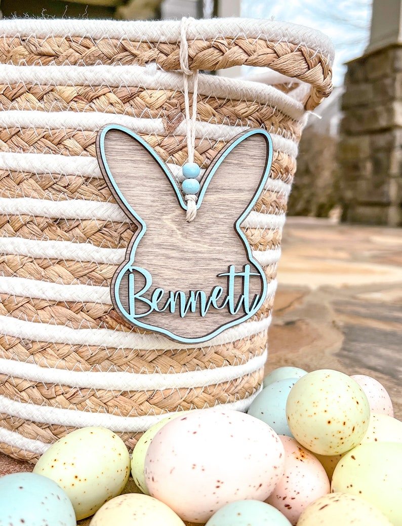Personalized Easter Basket Tags/Wooden Easter Basket Tags/Bunny Tags bild 5