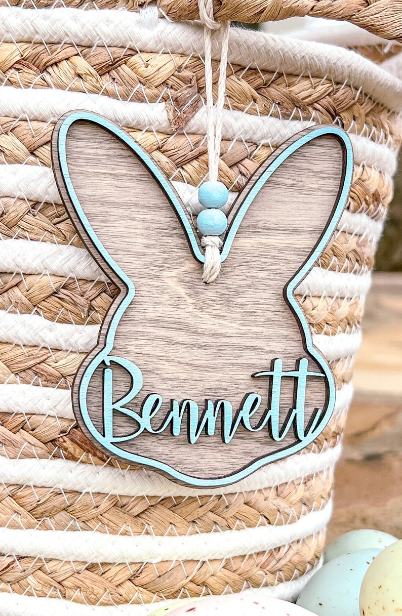 Personalized Easter Basket Tags/Wooden Easter Basket Tags/Bunny Tags 3