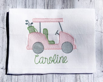 Girls Embroidered Golf Cart Personalized Shirt