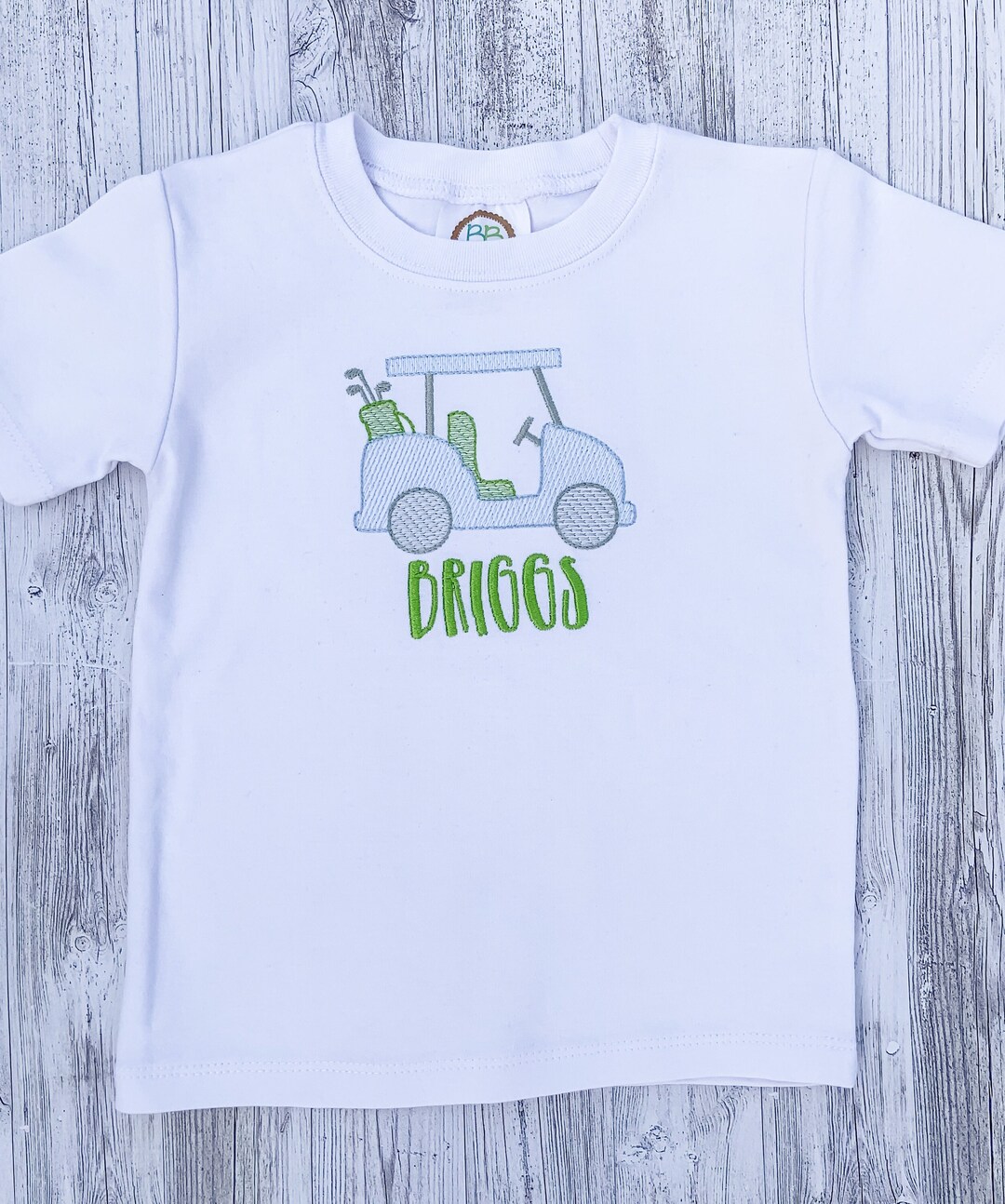 Properly Tied Boys Graphic Tee Shirt - Santa's Golf Cart Caddy Dog on Steel Blue main image 0