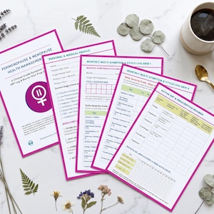 Perimenopause Symptom Tracker PDF, Menopause HRT Log, Hormone Health Journal Printable, Doctor Visit Prep Sheet, Daily Hot Flash Tracker