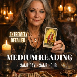 Deep Medium Reading, Extra Deep Psychic Reading, Real Medium Insight, Love & Career Reading, Life Purpose, Very Detailed Reading, Same Hour