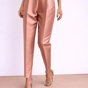 rose gold dress pants Endless Nights Pleated Pants In Rose Gold Curves