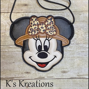Safari Minnie Umhängetasche, Mädchen Disney Crossbody Handtasche, Animal Kingdom Tasche