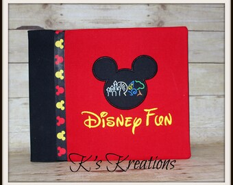 12x12 Disney Trip Scrapbook, Disney Fun Photo Album, Disney Parks Scrapbook or Photo Album